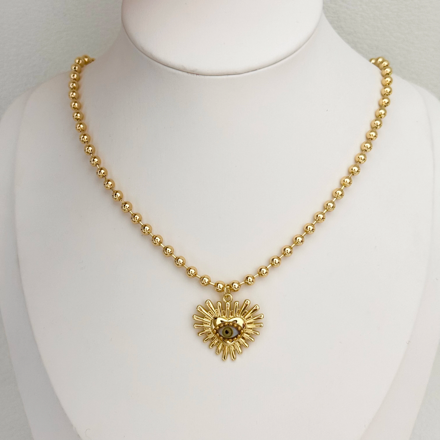 Collar Corazón Ojo Cristal