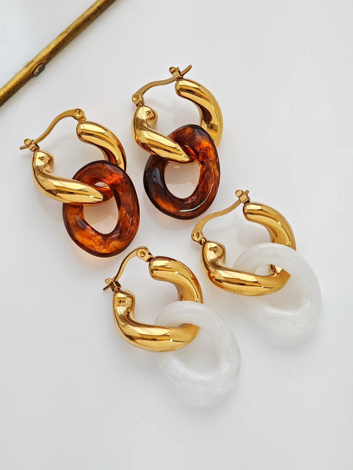 Aretes Eslabon Enlazado