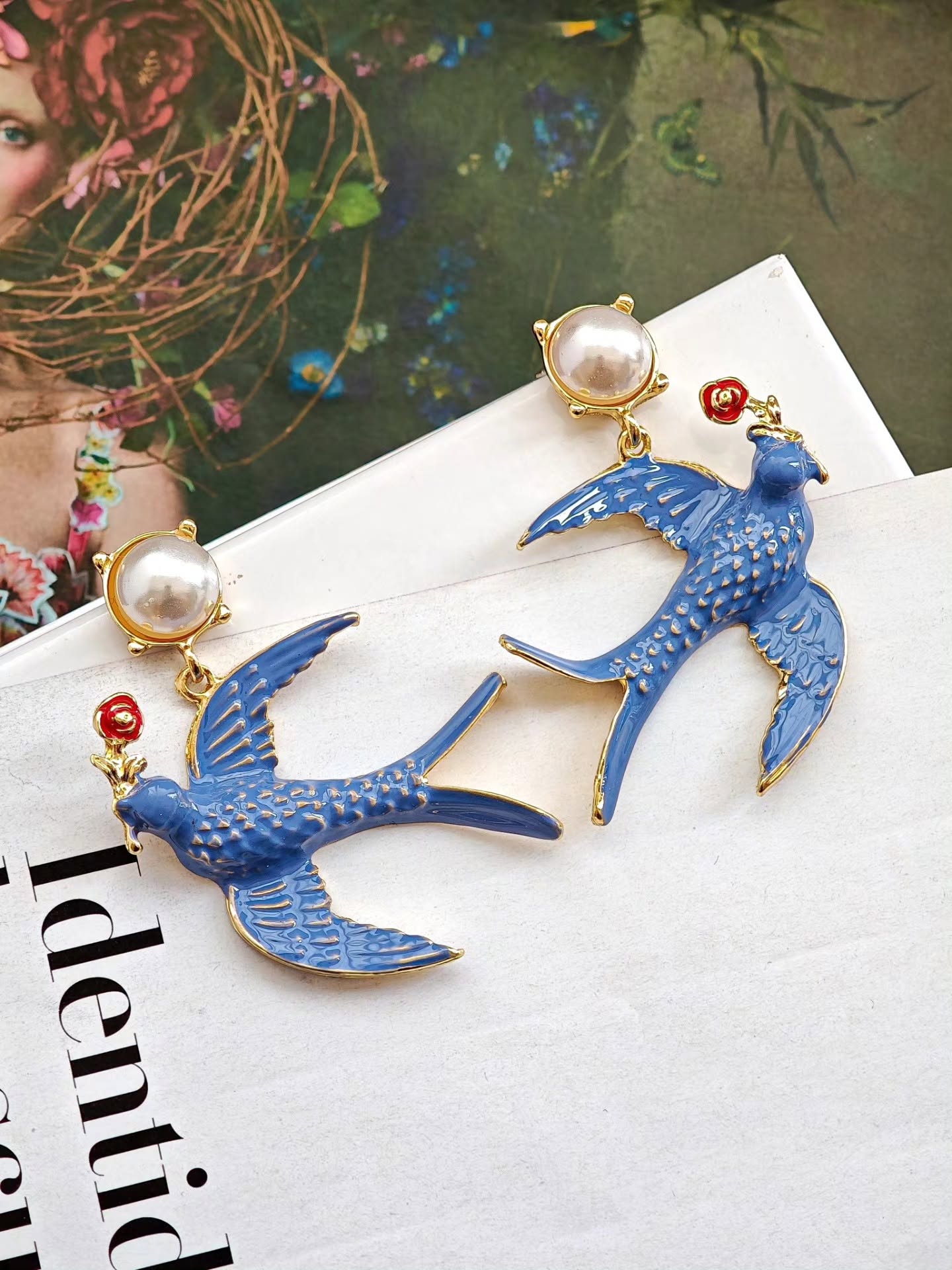 Aretes de Pajaro Azul