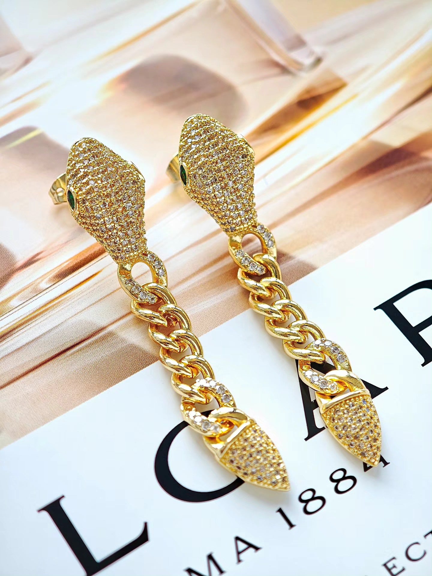 Aretes Largos de Serpiente