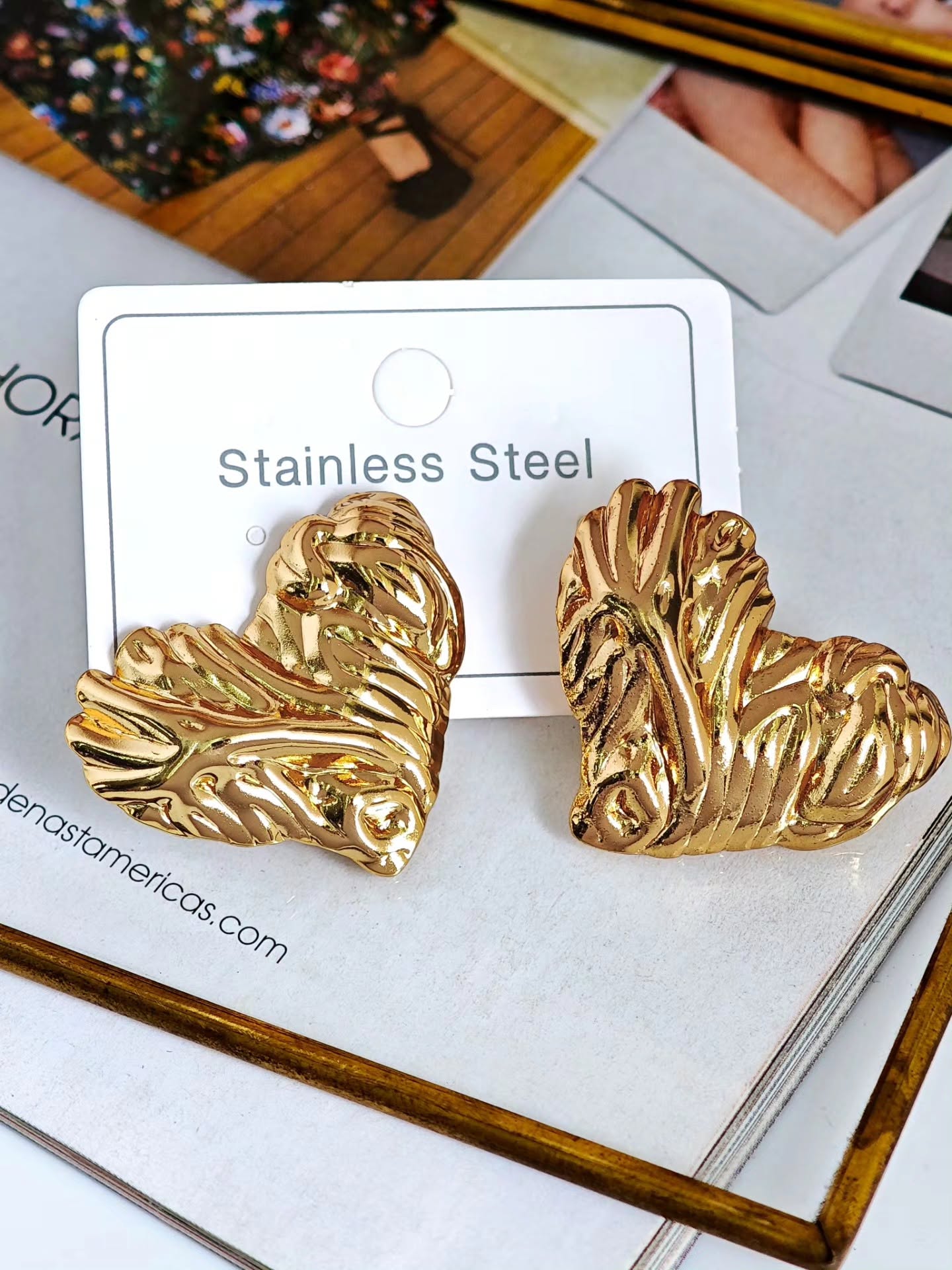 Aretes de Corazon Corrugado