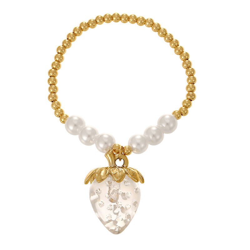 Pulseras de Fresa con Perlas