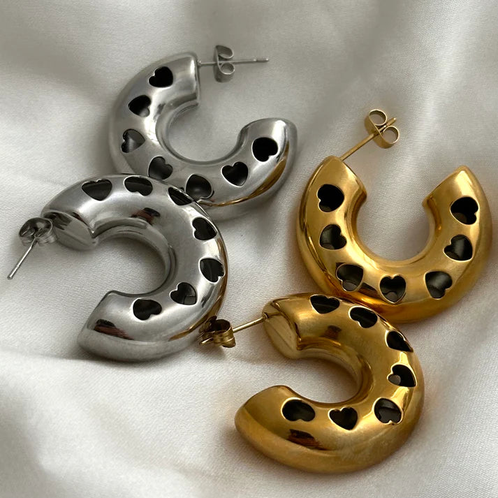 Arracadas Tubular Corazon