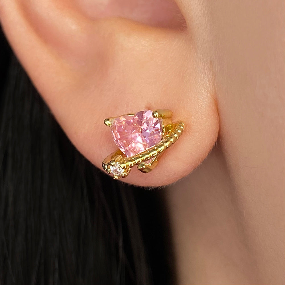 Aretes pegados corazon