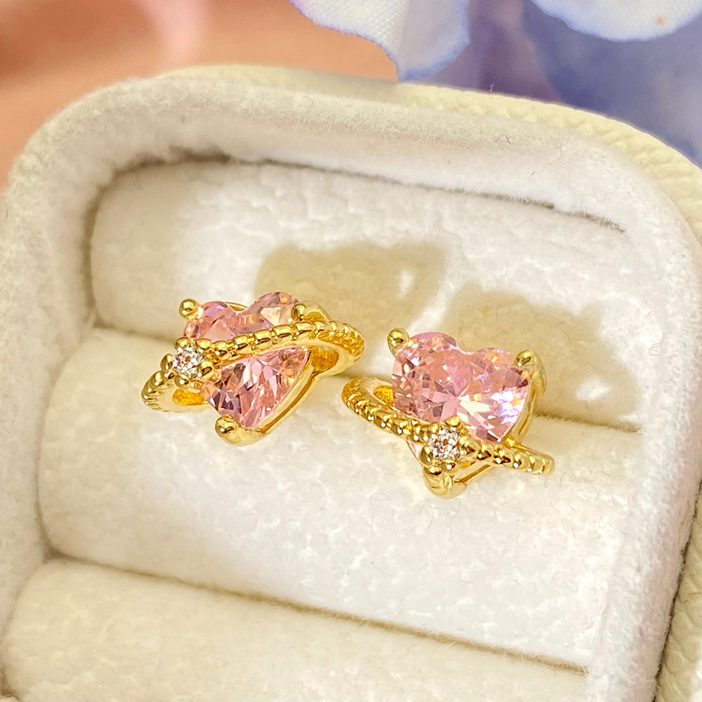 Aretes pegados corazon