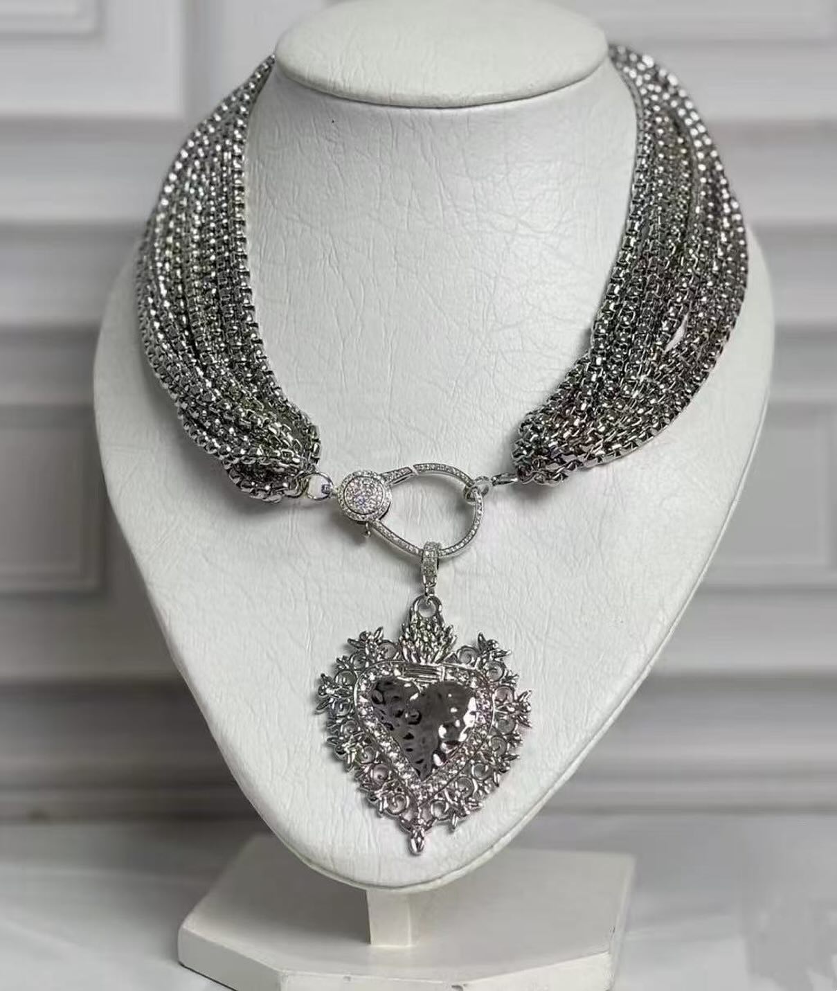 Collar Corazon Multi Cadenas
