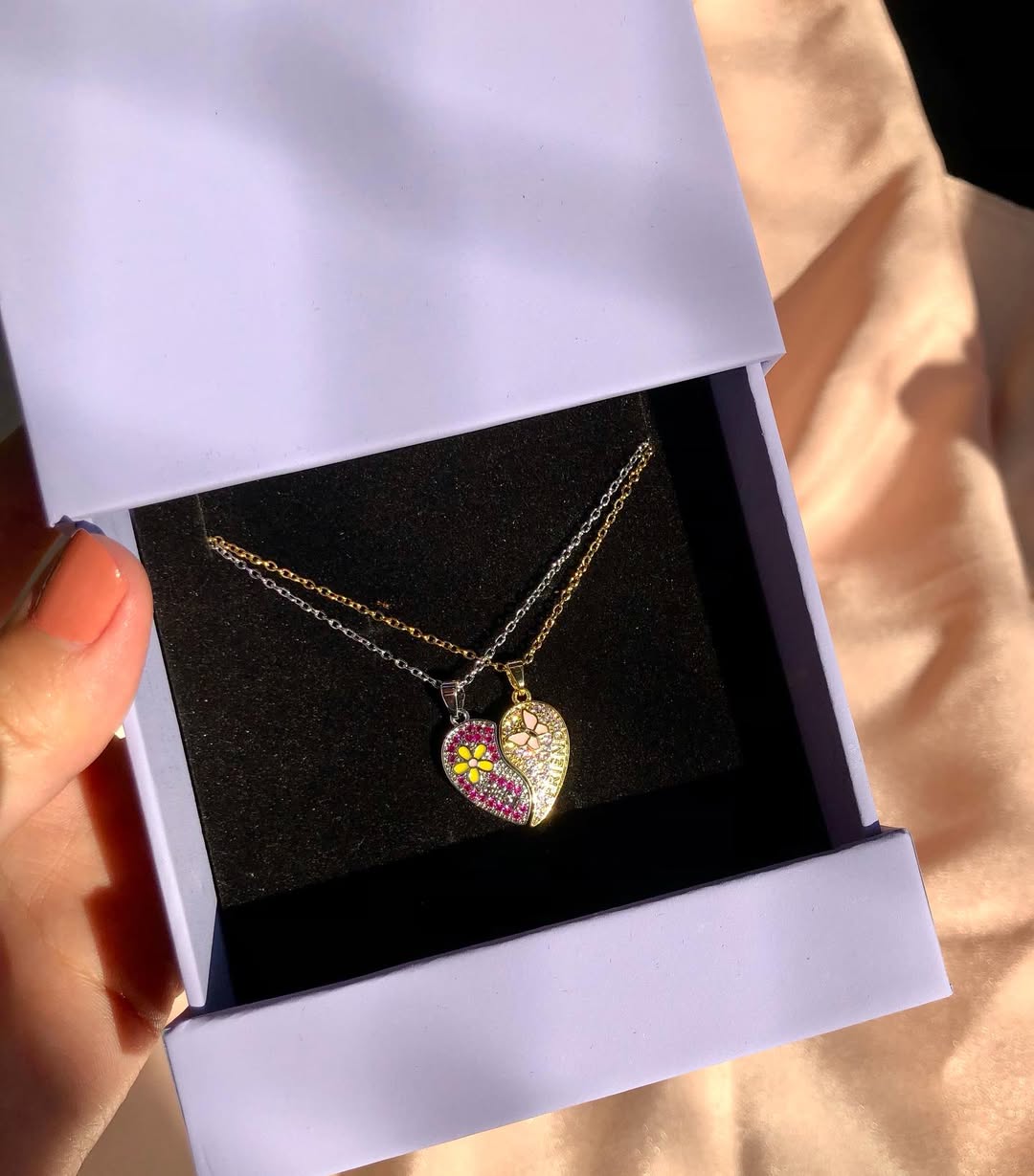 Collar Corazon de Amigas