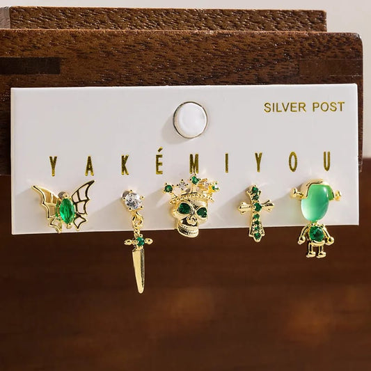 Yakemiyou Halloween Arete Pegado Verde