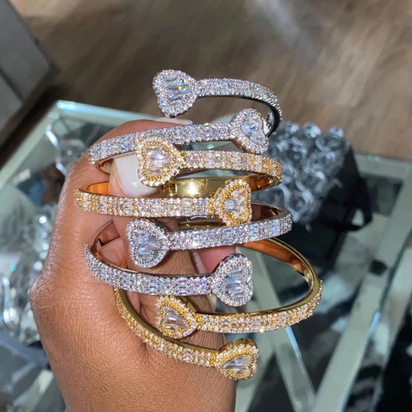 Pulsera Corazon Llena de Zirconias
