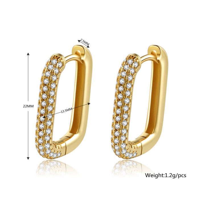 Aretes Rectangulo con Zirconias