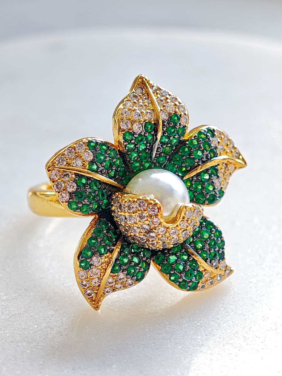 Anillo Flor Verde
