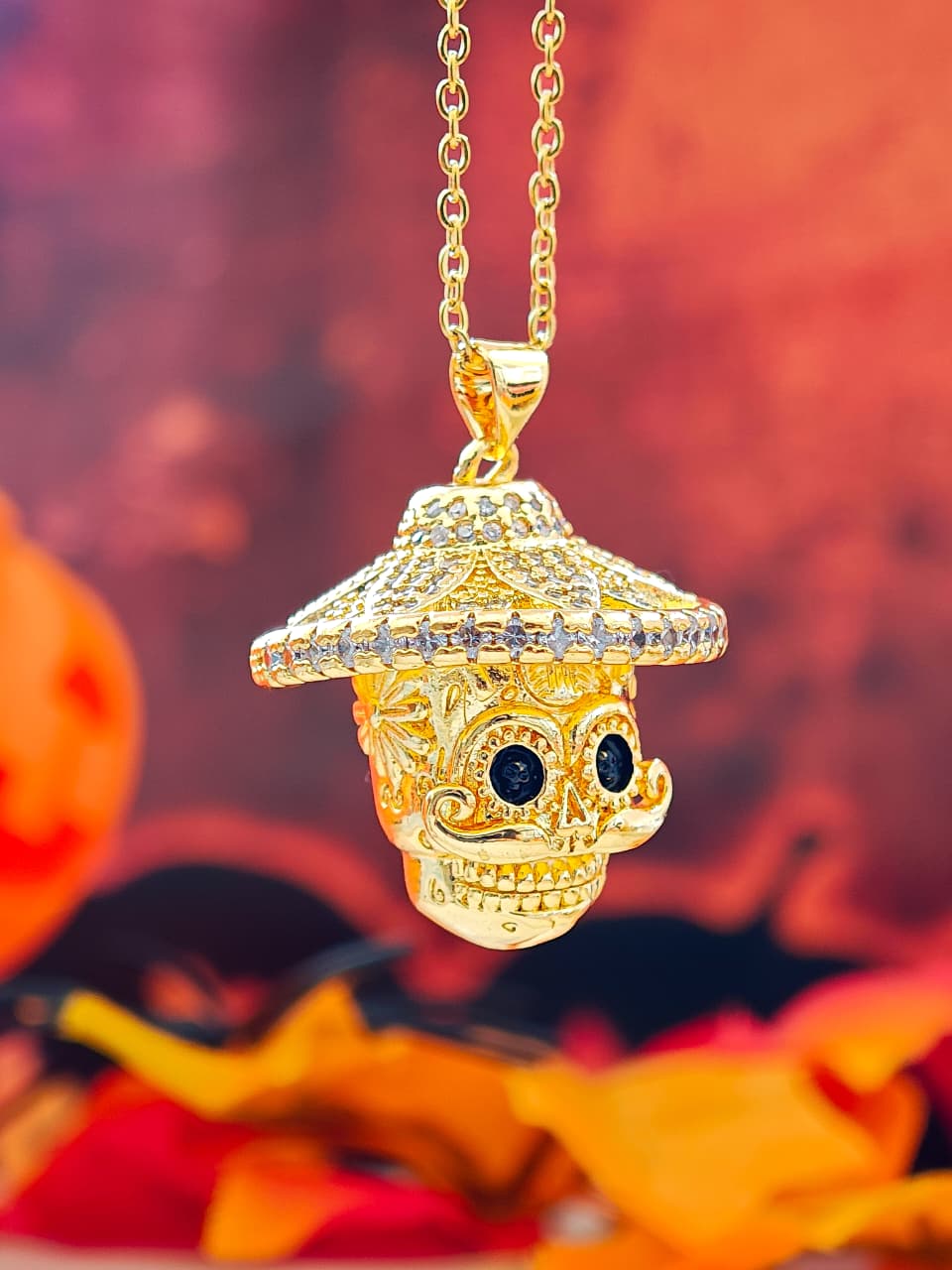 Collar Dia de Muertos Cabeza de Catrin