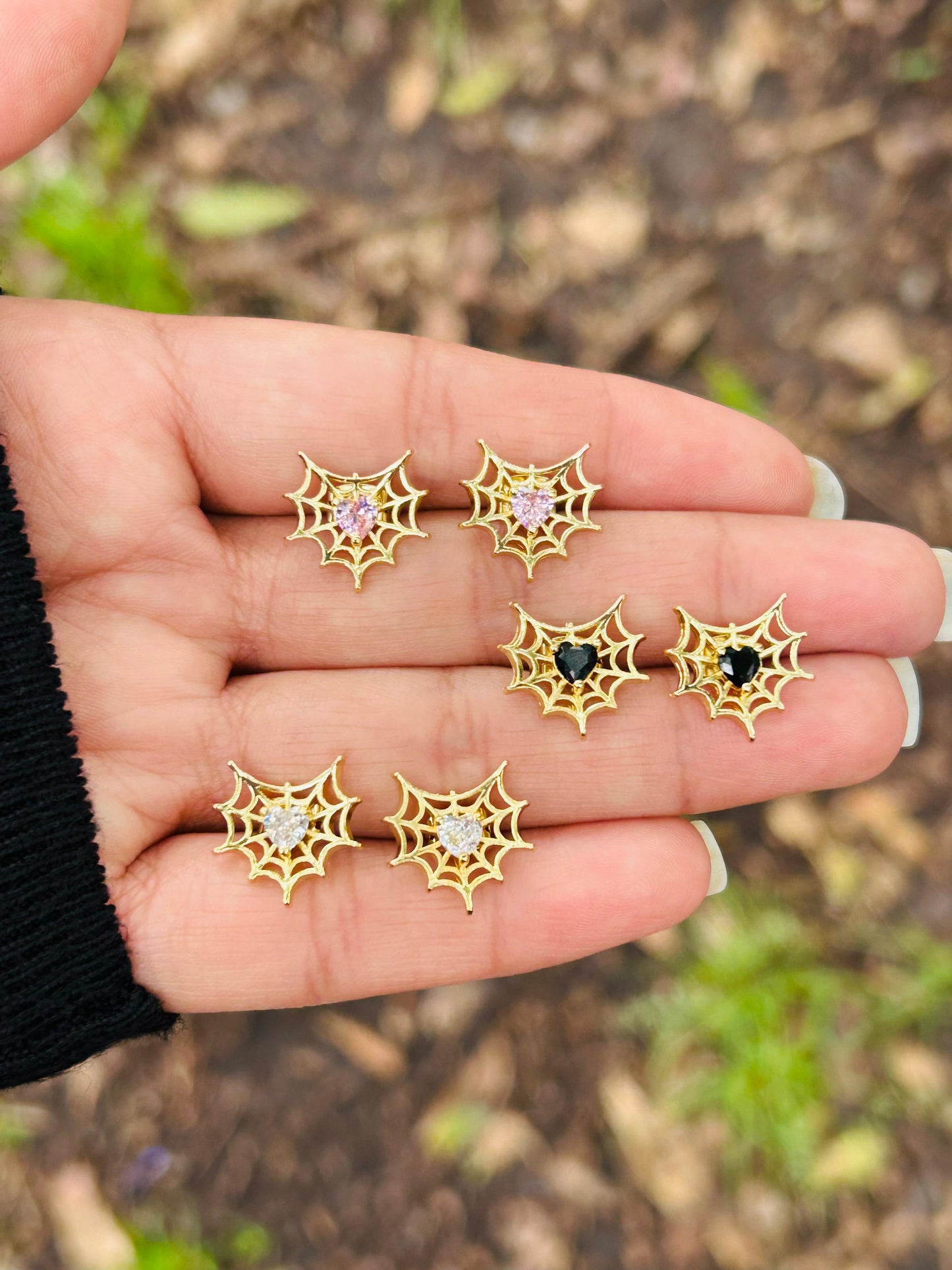 Aretes Halloween Telaraña