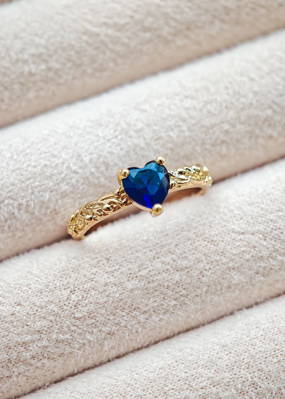 Anillo Corazon Azul
