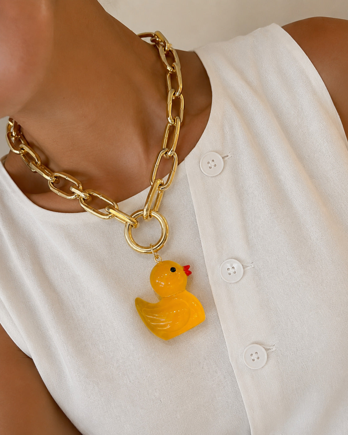 Collar Chunky de Eslabones y Patito