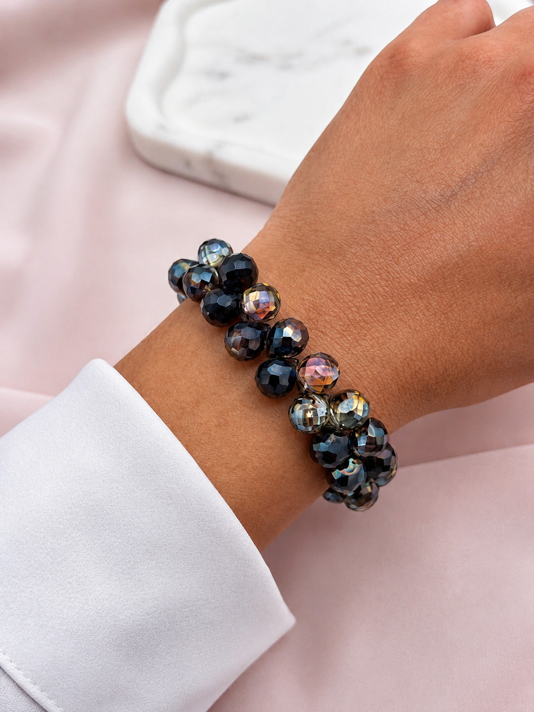 Pulsera de Cristales Negros