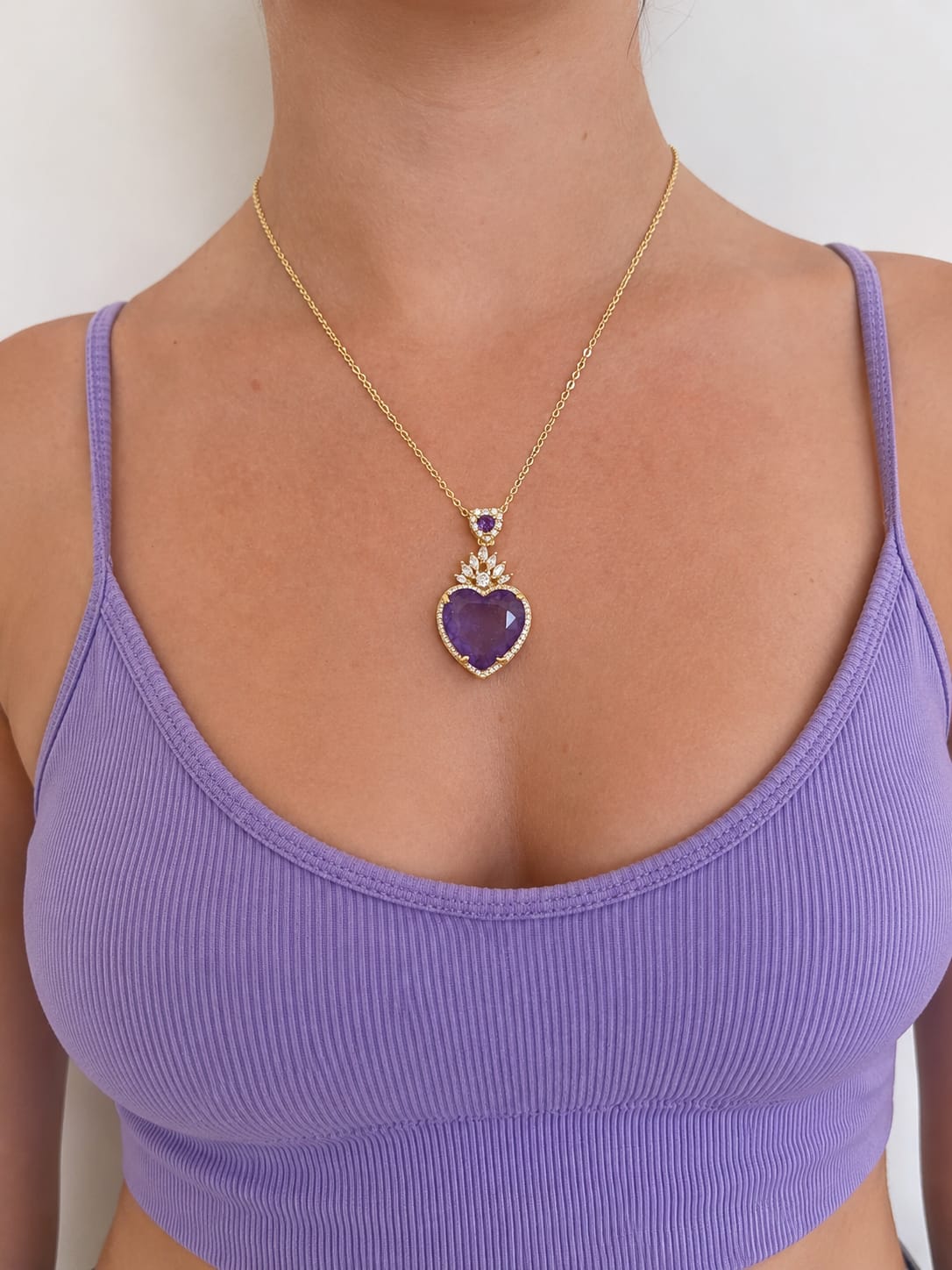 Collar de Corazon Morado
