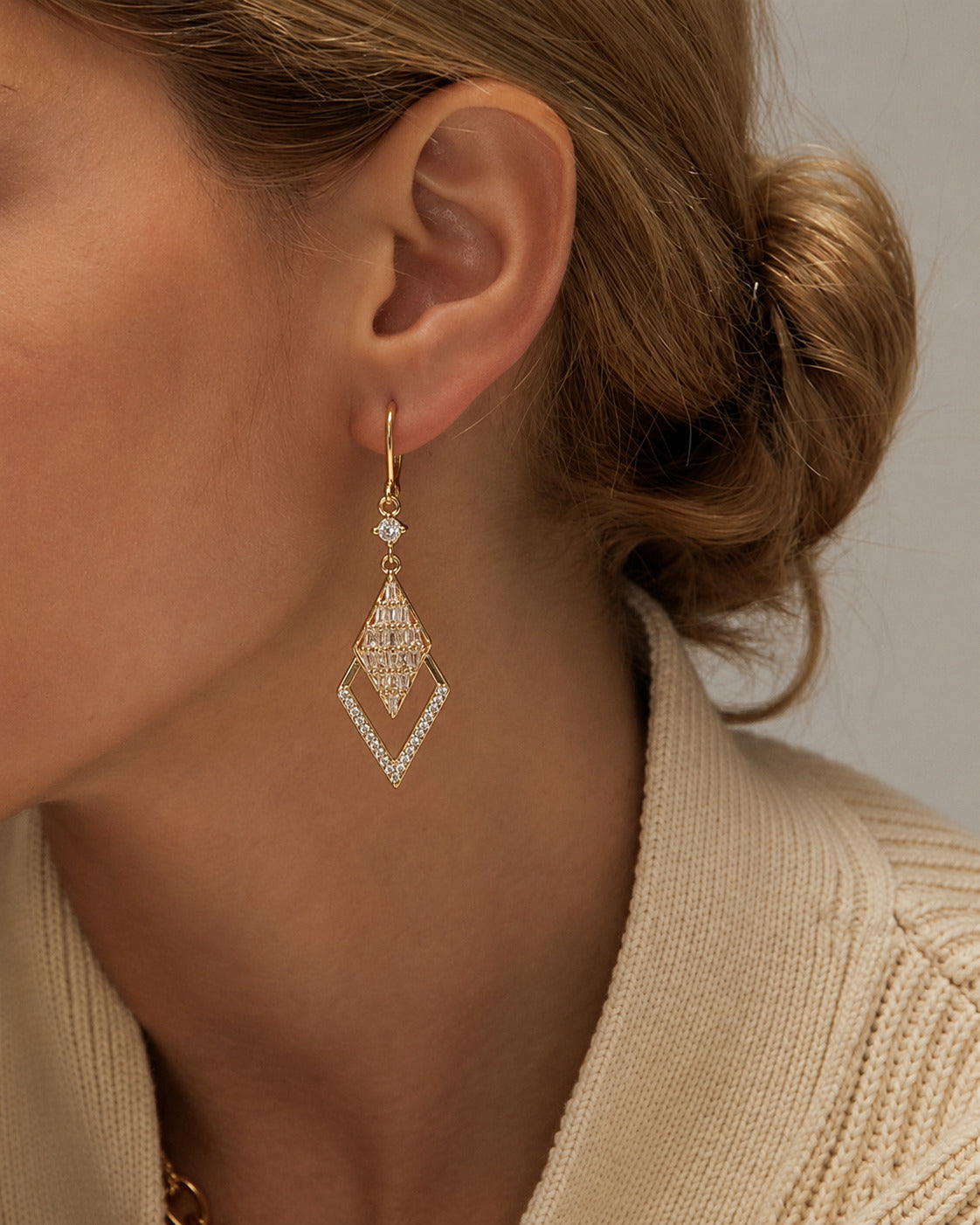 Aretes Colgante de Rombo