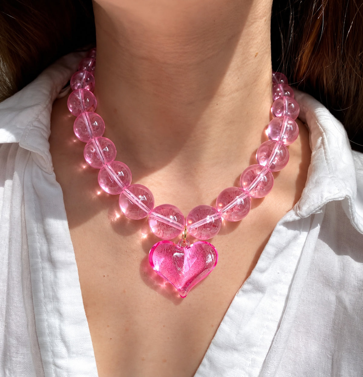 Collar Maxi de Bolas y Corazón