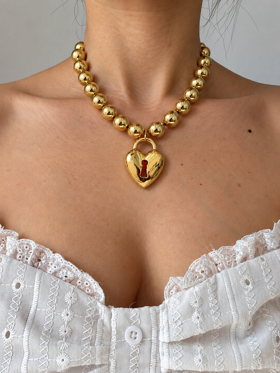 Collar Maxi de Corazon Candado