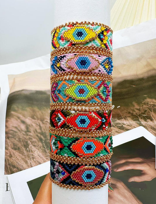 Pulsera Tejida Miyuki Ojo