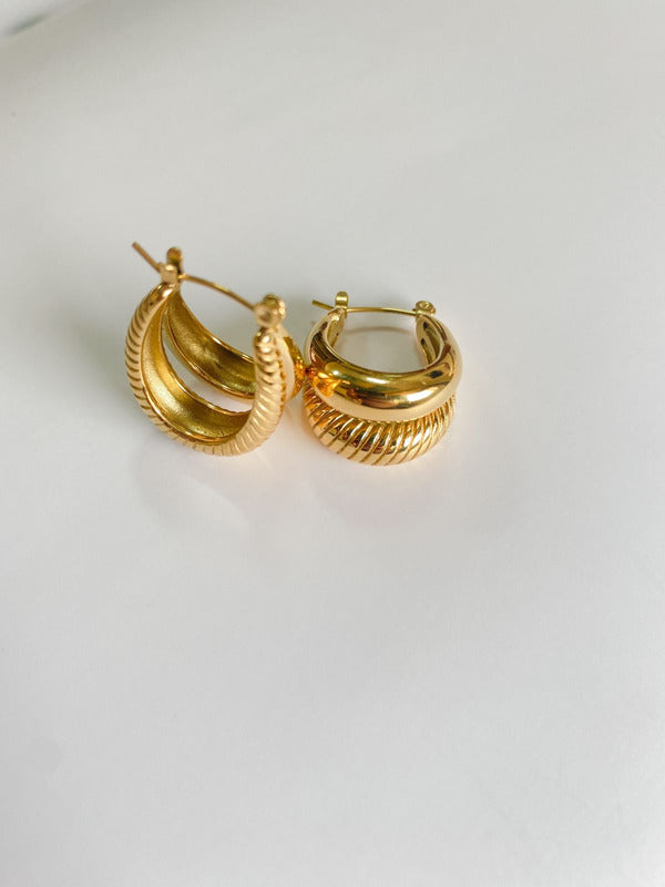 Arracadas Dobles de Lineas