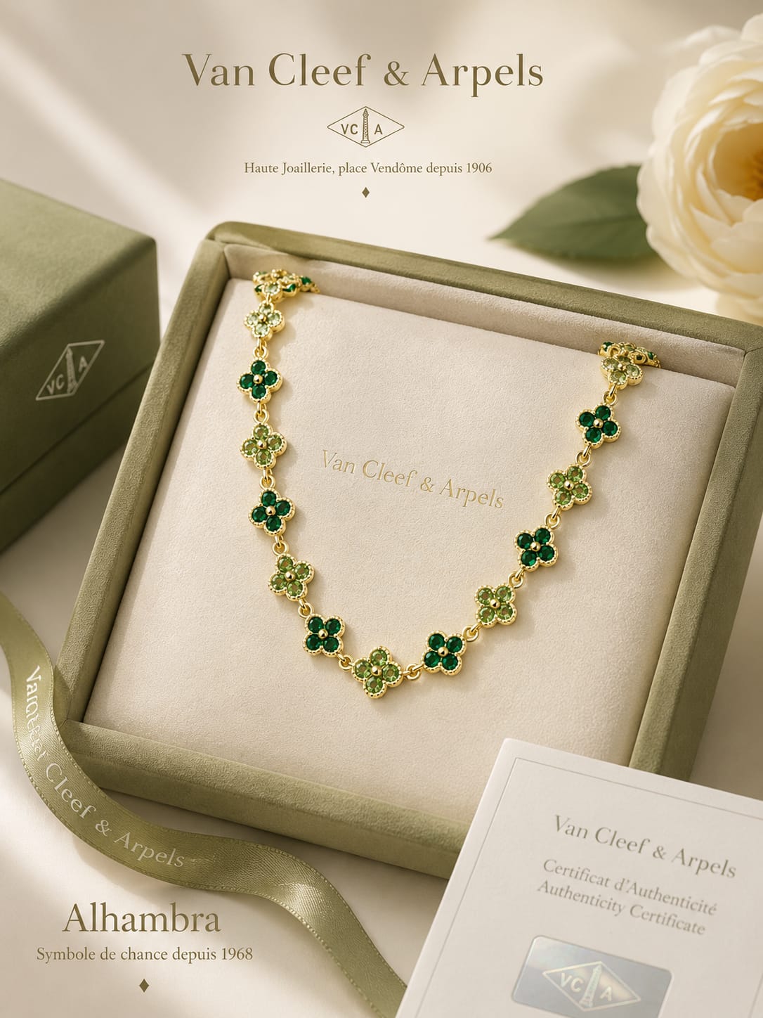 Collar VC de Flor Verde