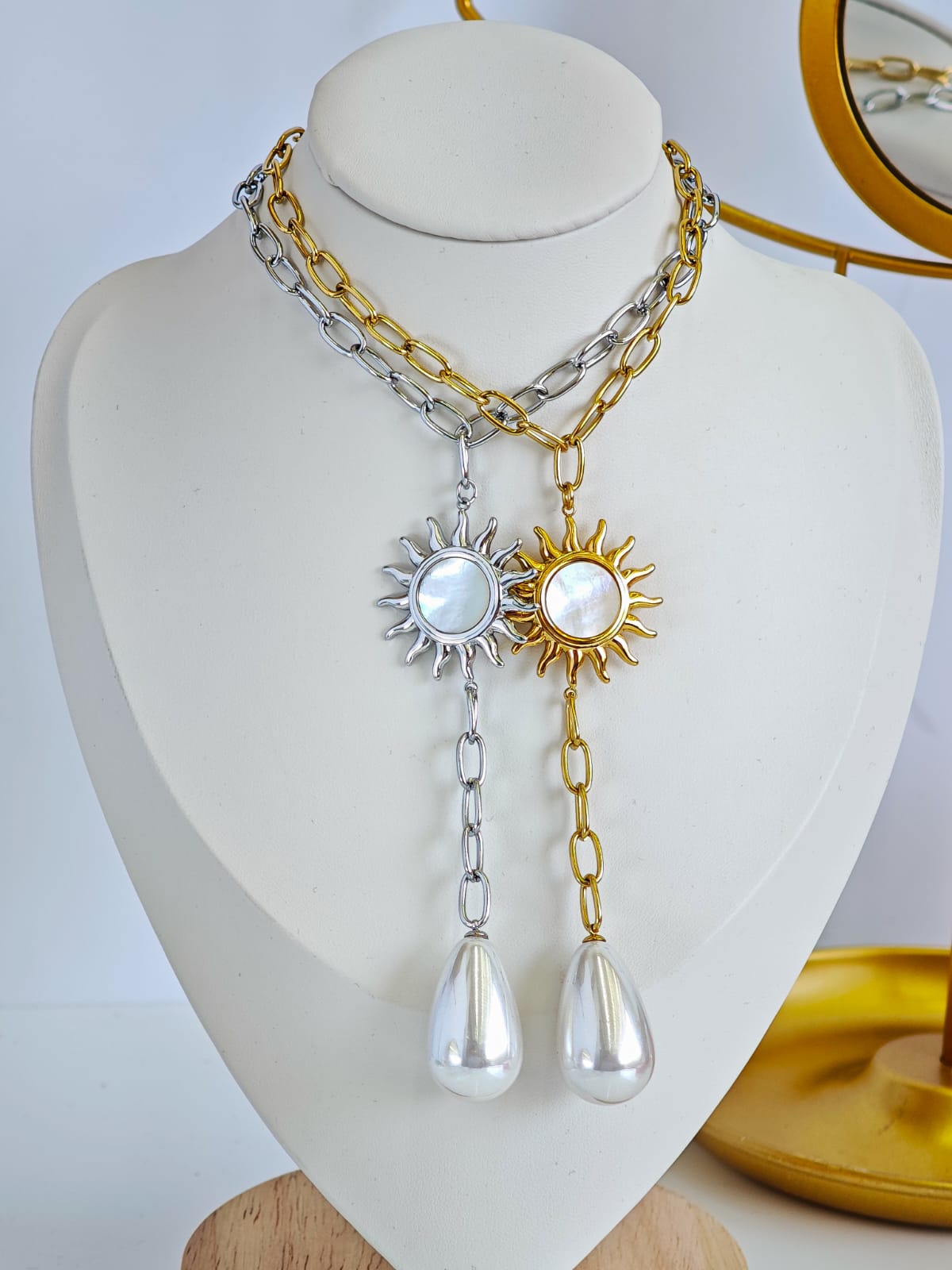 Collar Largo de Sol y Perla