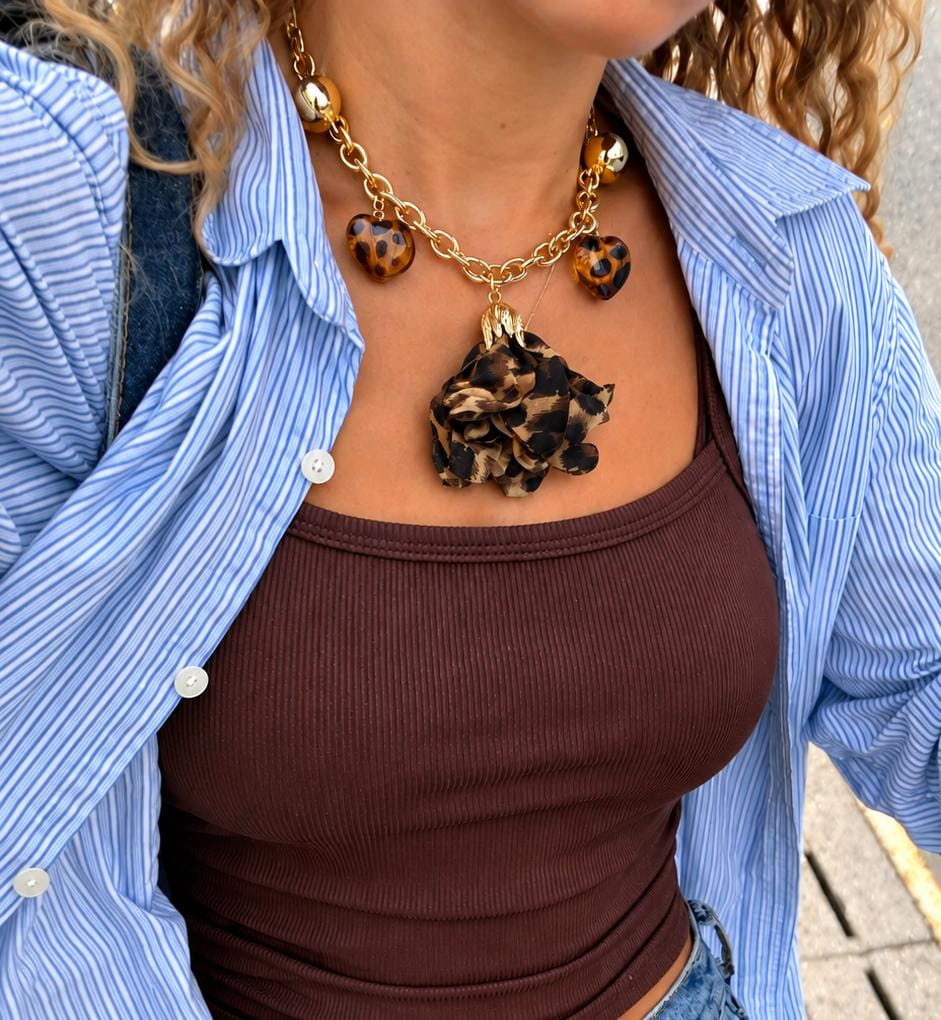 Collar Flor Leopardo