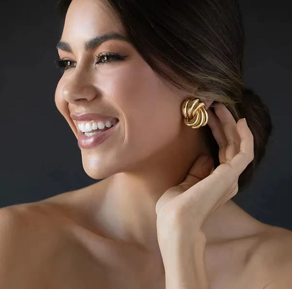 Aretes Chunky Entrelazados