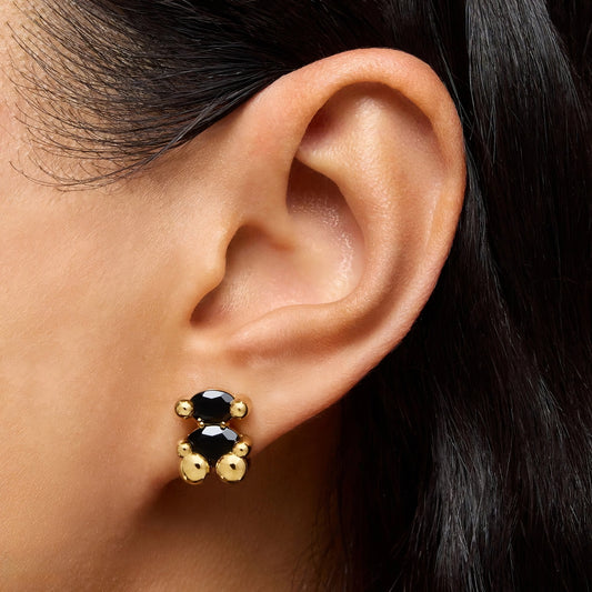 Aretes Tous Dorado con Negro