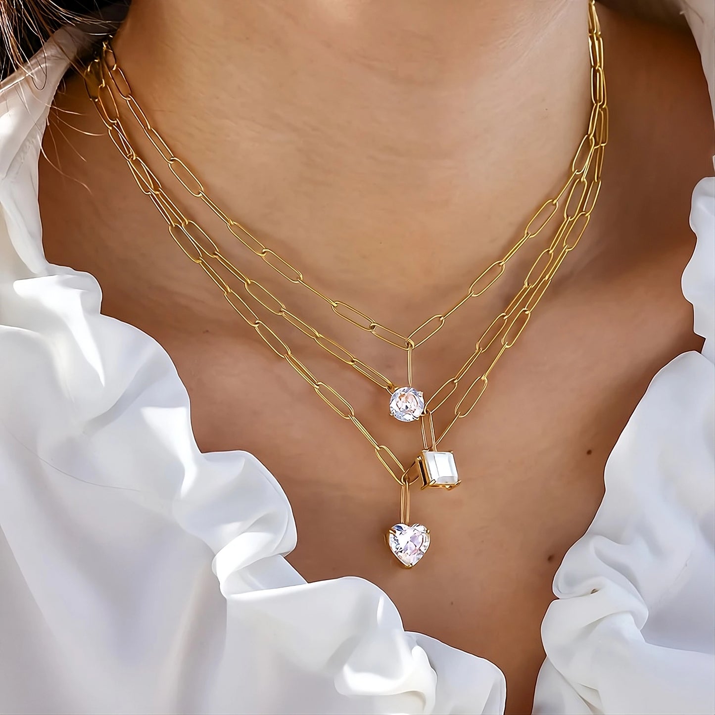 Collar de Eslabones con Piedra