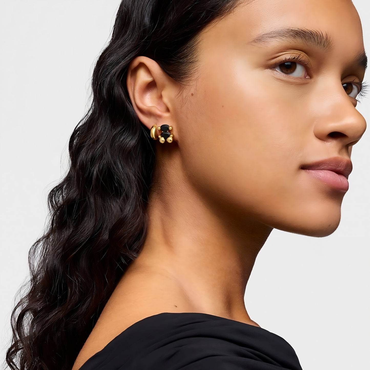 Aretes Tous Dorado con Negro