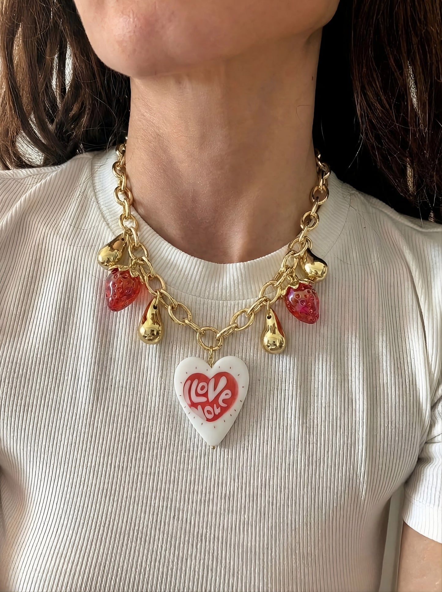 Collar Chunky Corazon I Love You