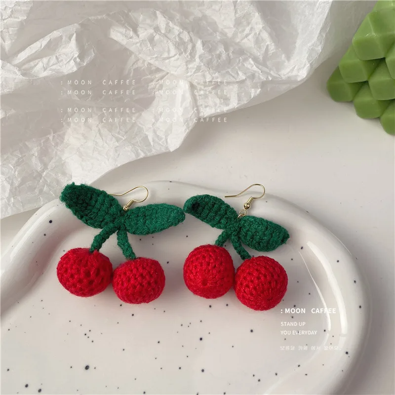 Aretes Crochet Cereza