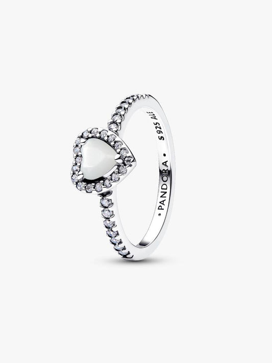 Anillo Pandora de Corazón Blanco