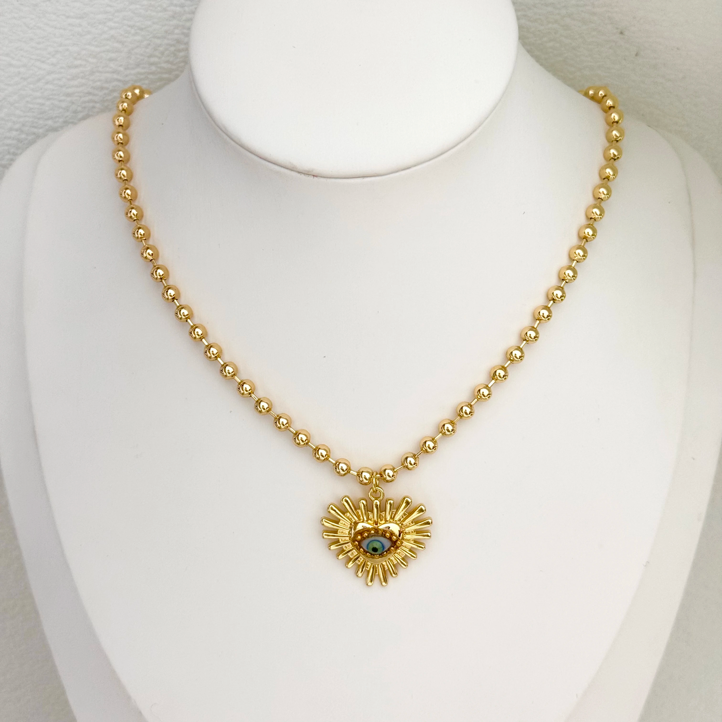 Collar Corazón Ojo Cristal
