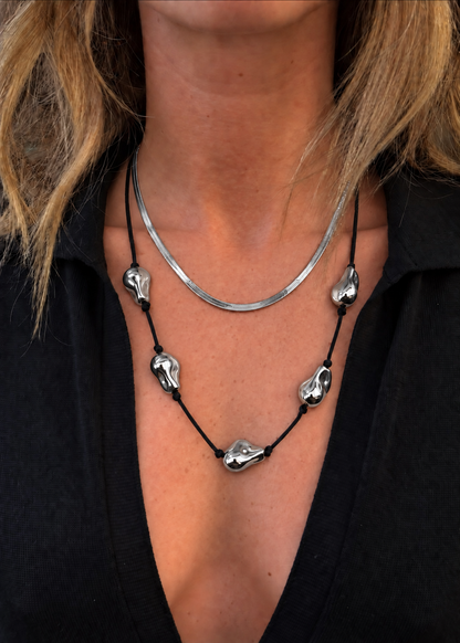 Collar Doble de Cadena Planchada