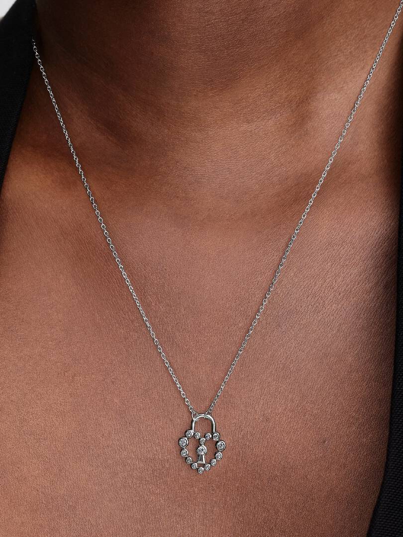 Collar Pandora Corazon Candado