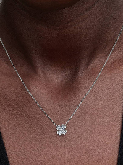 Collar Pandora Trebol Blanco