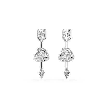 Aretes Swarovski de Corazon y Flecha