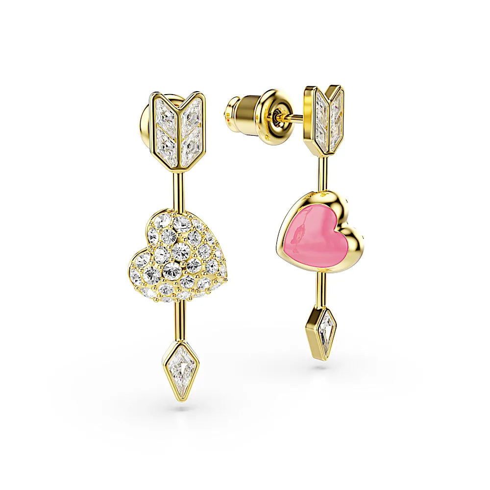 Aretes Swarovski de Corazon y Flecha