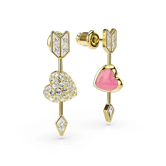 Aretes Swarovski de Corazon y Flecha