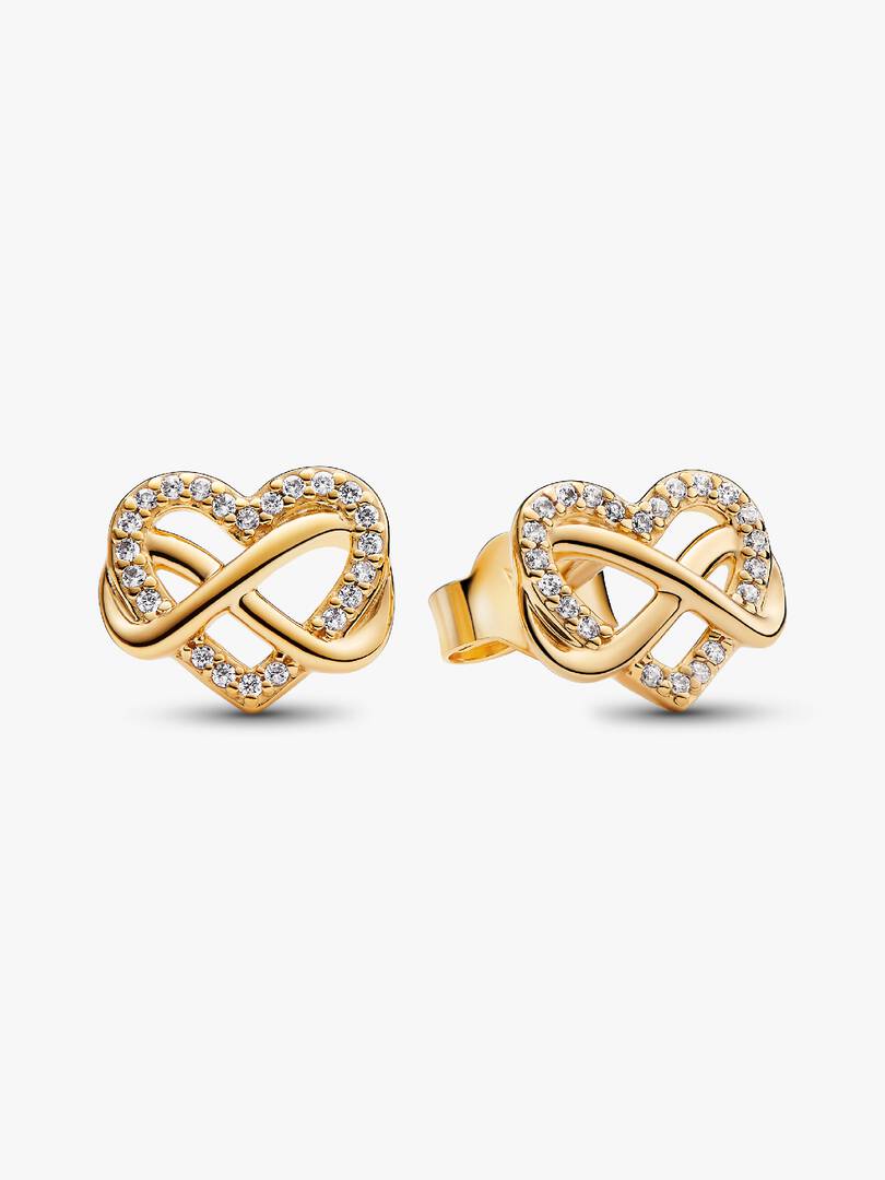 Aretes Pandora de Corazon con Infinito