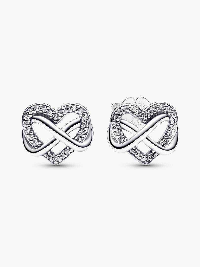 Aretes Pandora de Corazon con Infinito