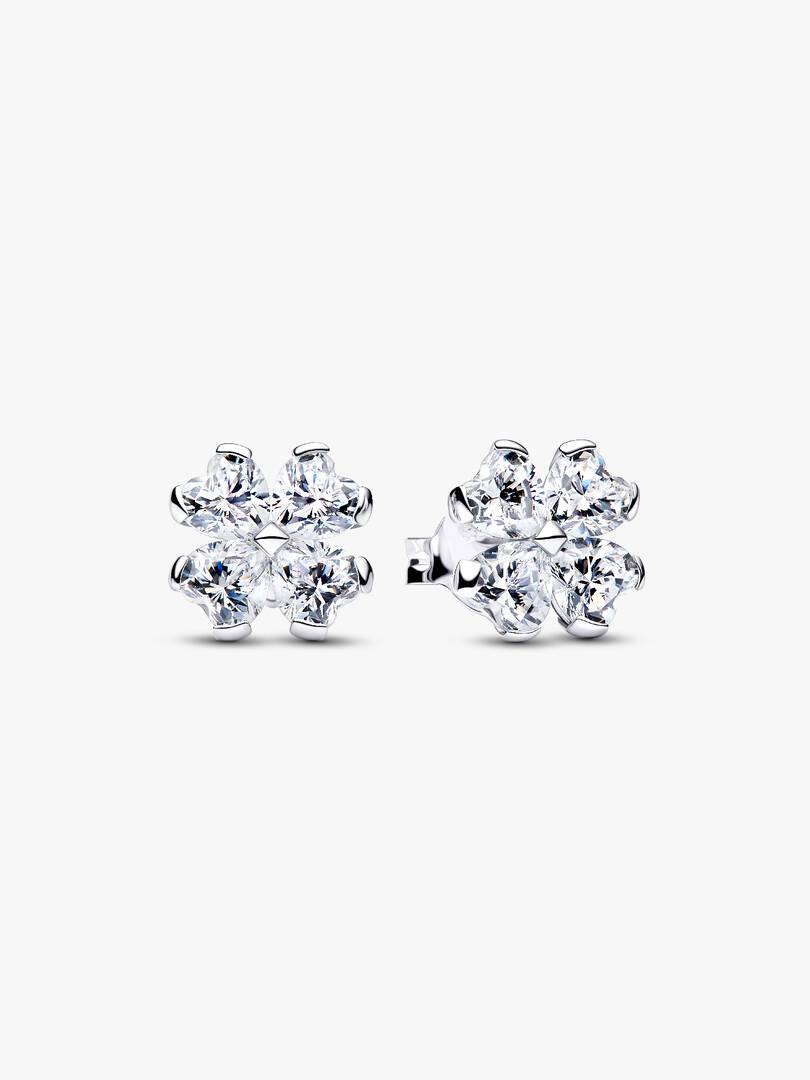 Aretes Pandora de Trebol Blanco