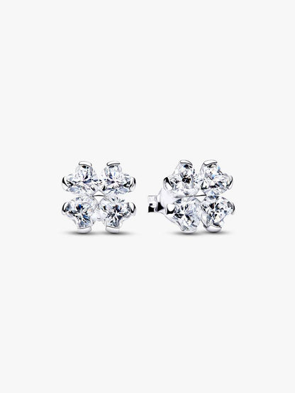 Aretes Pandora de Trebol Blanco