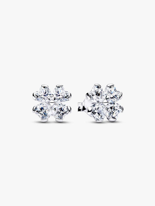Aretes Pandora de Trebol Blanco
