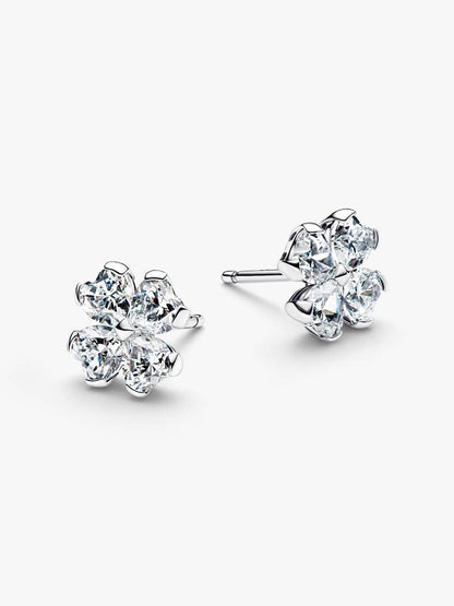 Aretes Pandora de Trebol Blanco