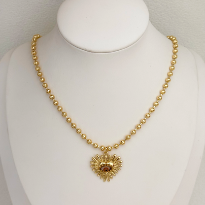 Collar Corazón Ojo Cristal
